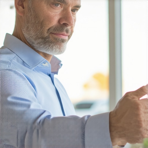 Henderson business owner reviewing local SEO analytics with Henderson community in background