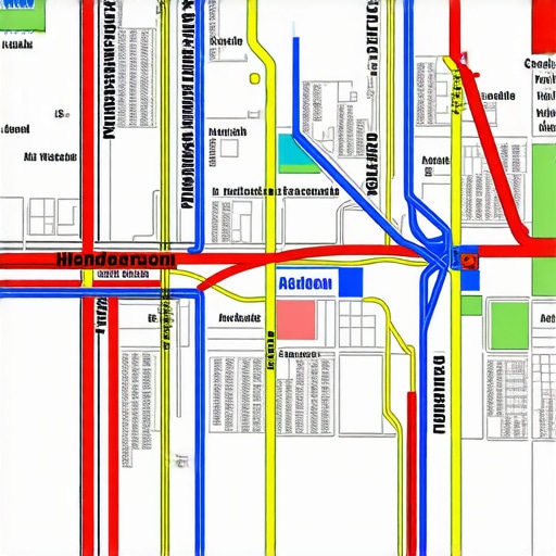 Detailed Henderson city map highlighting local landmarks with traffic overlays.