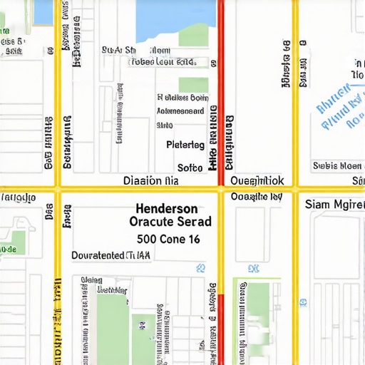 Map of Henderson Nevada showing key business locations and traffic flow