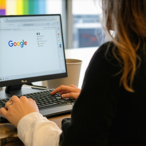 Person working on Google Business Profile optimization on a desktop