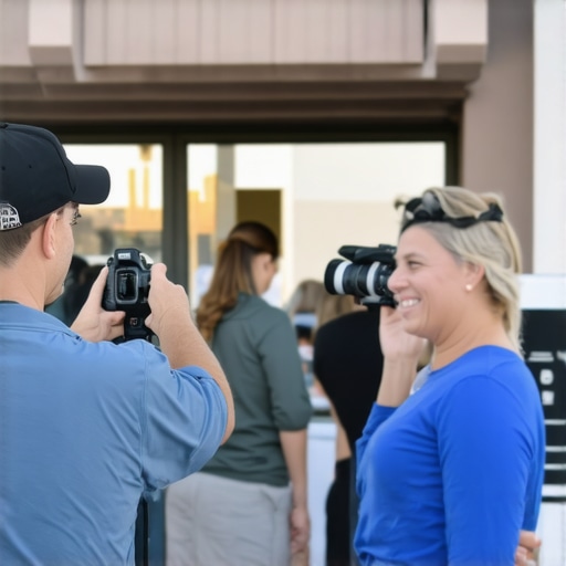 Photograph of a Henderson business storefront highlighting signage and customer activity.