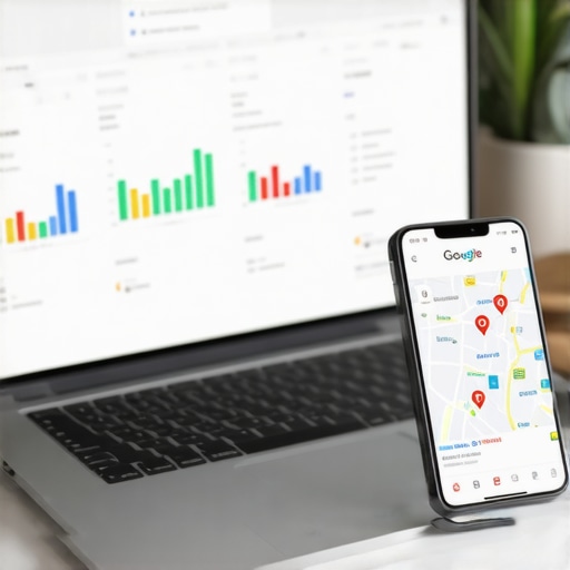 SEO tools workspace with analytics and maps