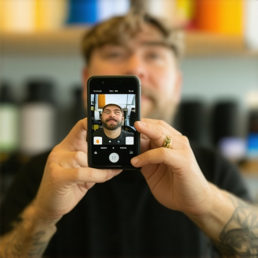 Business owner creating a video inside Henderson store to improve Google Maps ranking