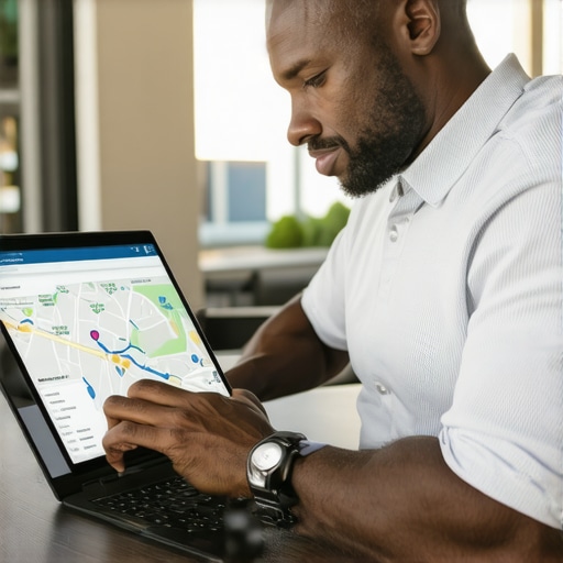 Business owner editing Google My Business profile on a laptop in Henderson