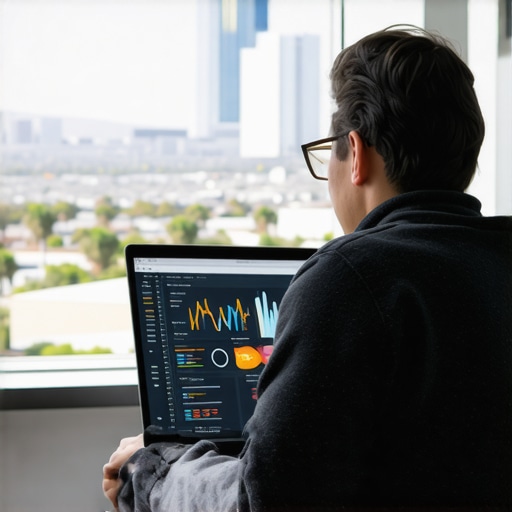 Person reviewing Henderson local SEO analytics on a laptop.